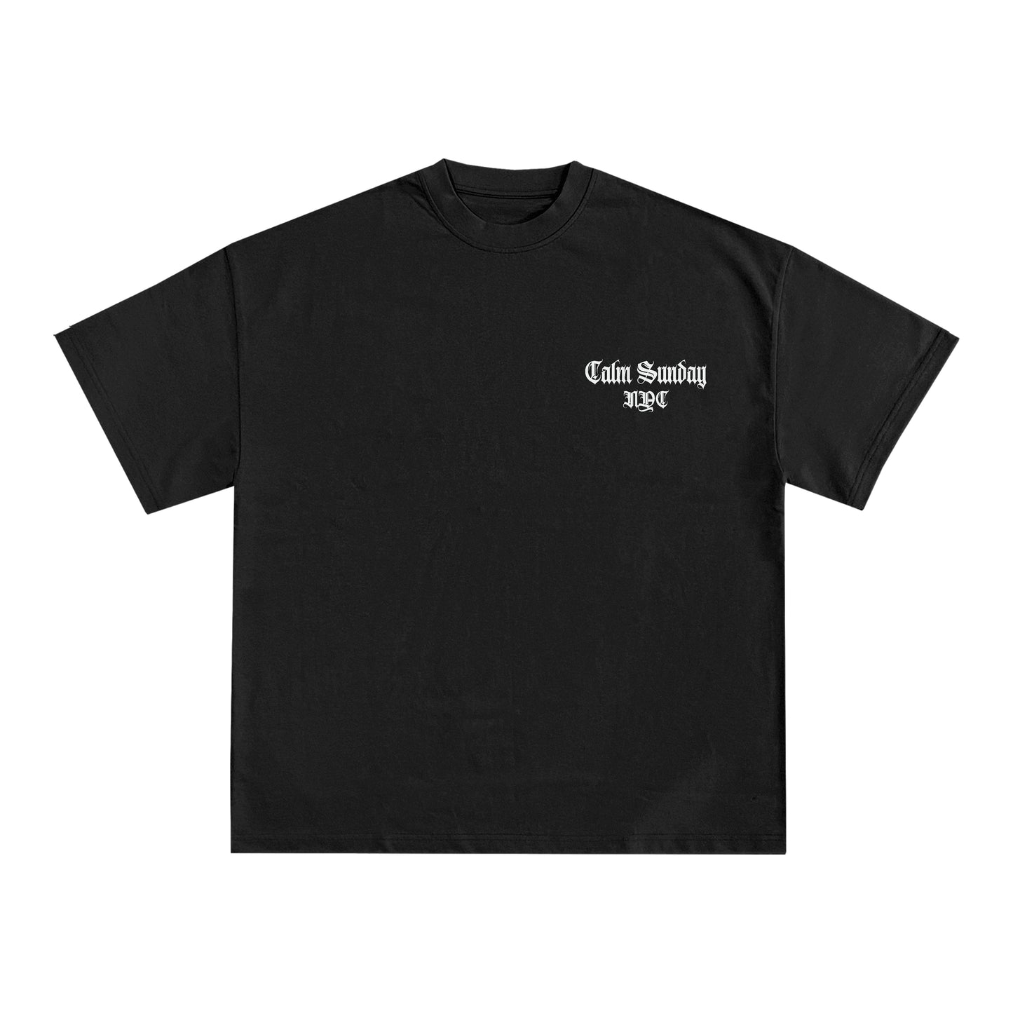 “Calm Sunday” Big Logo Heavyweight T-shirt - Black